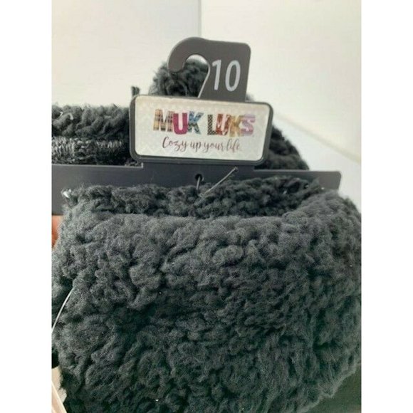 Womens Black MUK LUKS Cable Knit Faux Shearling Fold Over Boots Size 10 - Picture 6 of 6